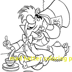 300x300 Mad Hatter Coloring Pages With Alice In Wonderland Character Mad