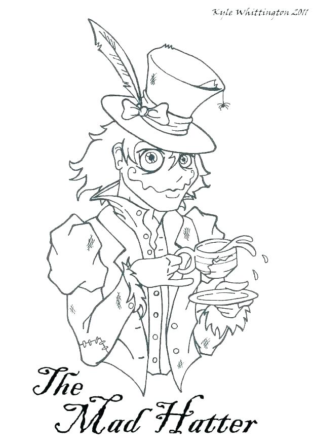 618x882 Mad Hatter Coloring Pages