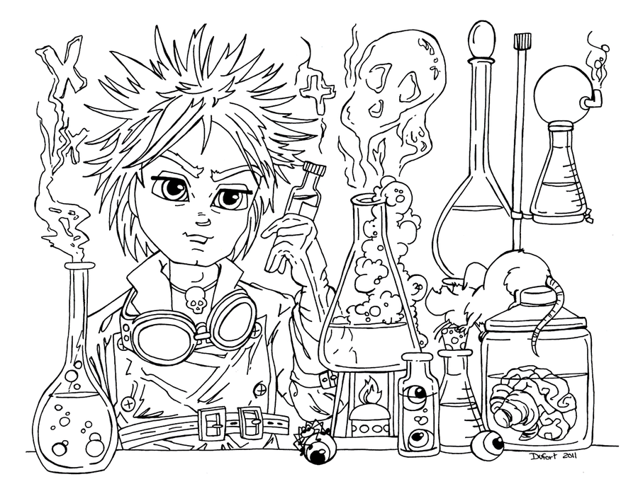 900x701 Mad Scientist Coloring Pages