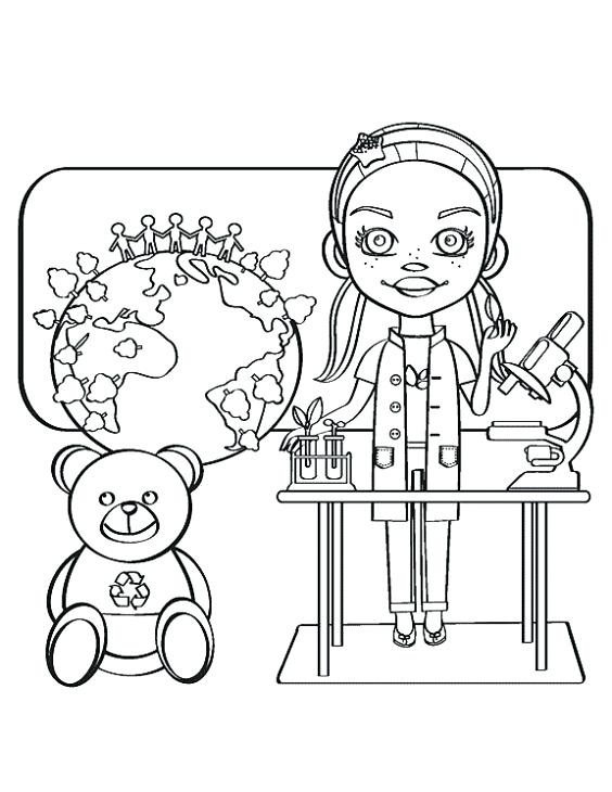 564x730 Scientist Coloring Page A Smart Science Girl Coloring Page Online