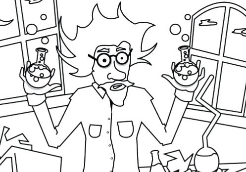 497x348 Scientist Coloring Page H H Mad Scientist Scientist Coloring Pages
