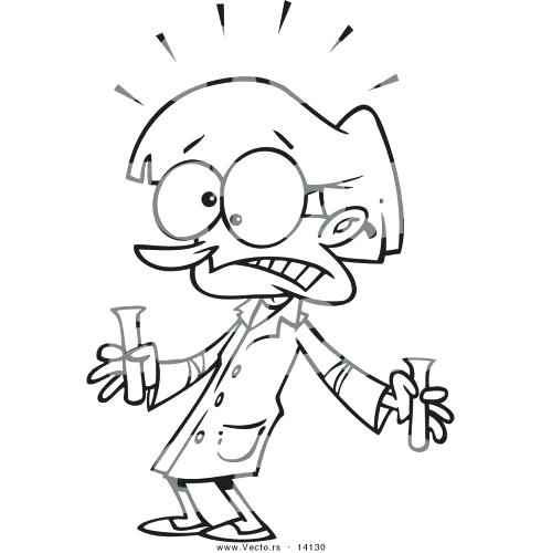 490x500 Scientist Coloring Page