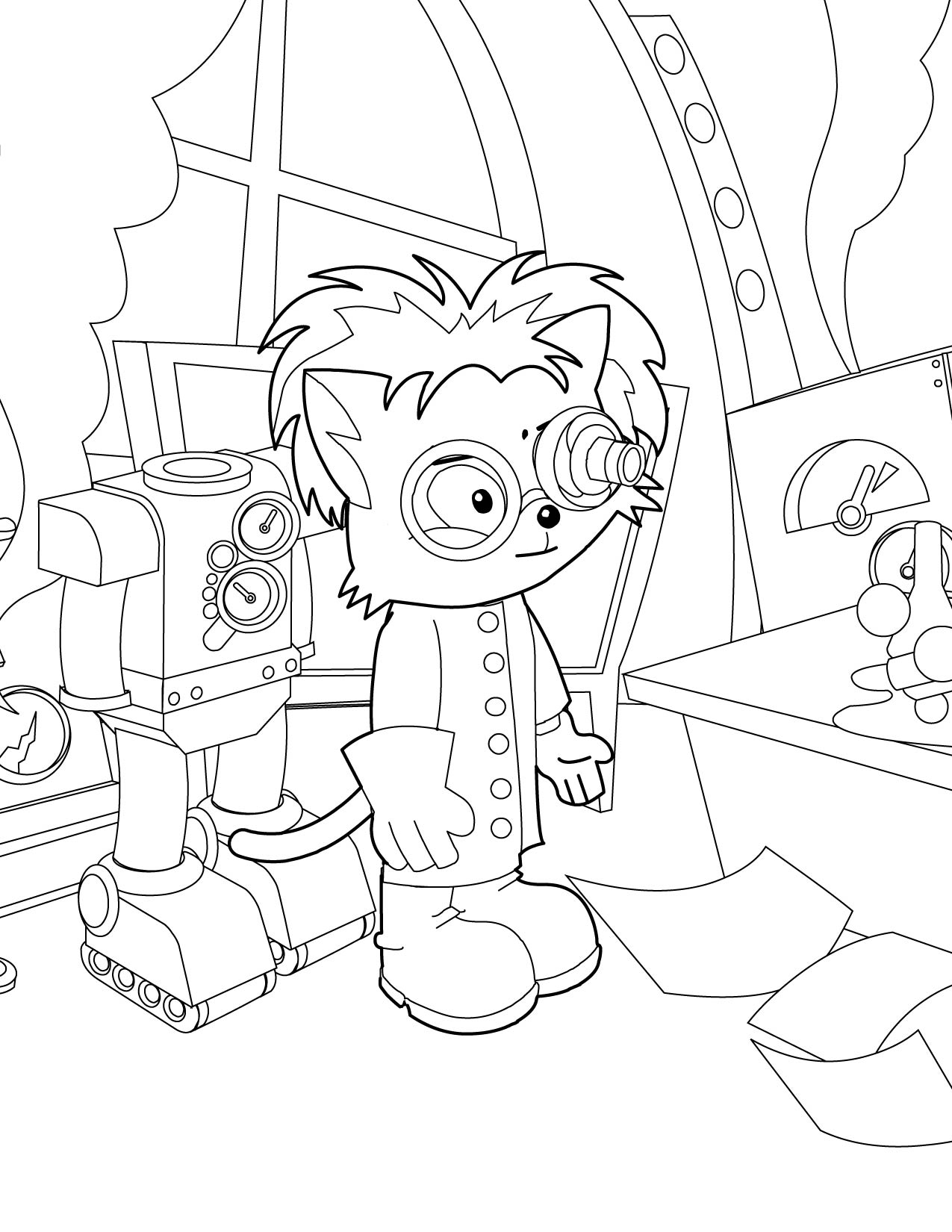 1275x1650 Mad Scientist Coloring Page