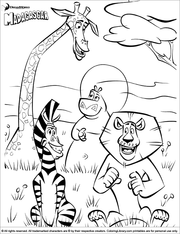 612x792 Madagascar Coloring Picture