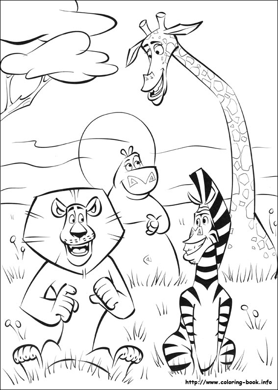 567x794 Madagascar Coloring Picture