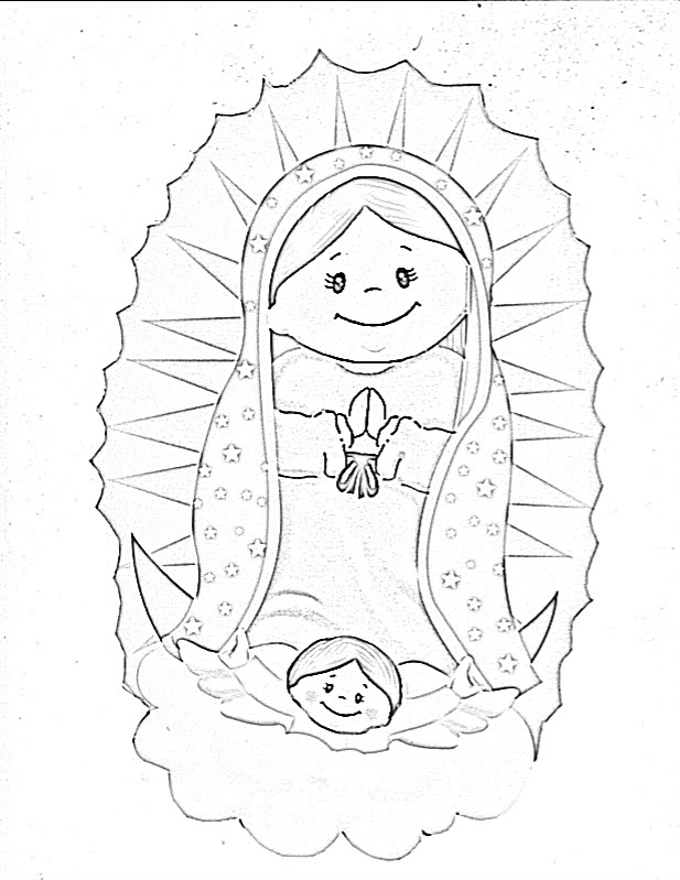 617x799 La Virgen De Guadalupe Coloring Pages