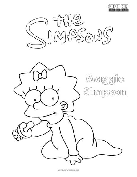 464x600 Maggie Simpson The Simpsons Coloring Page