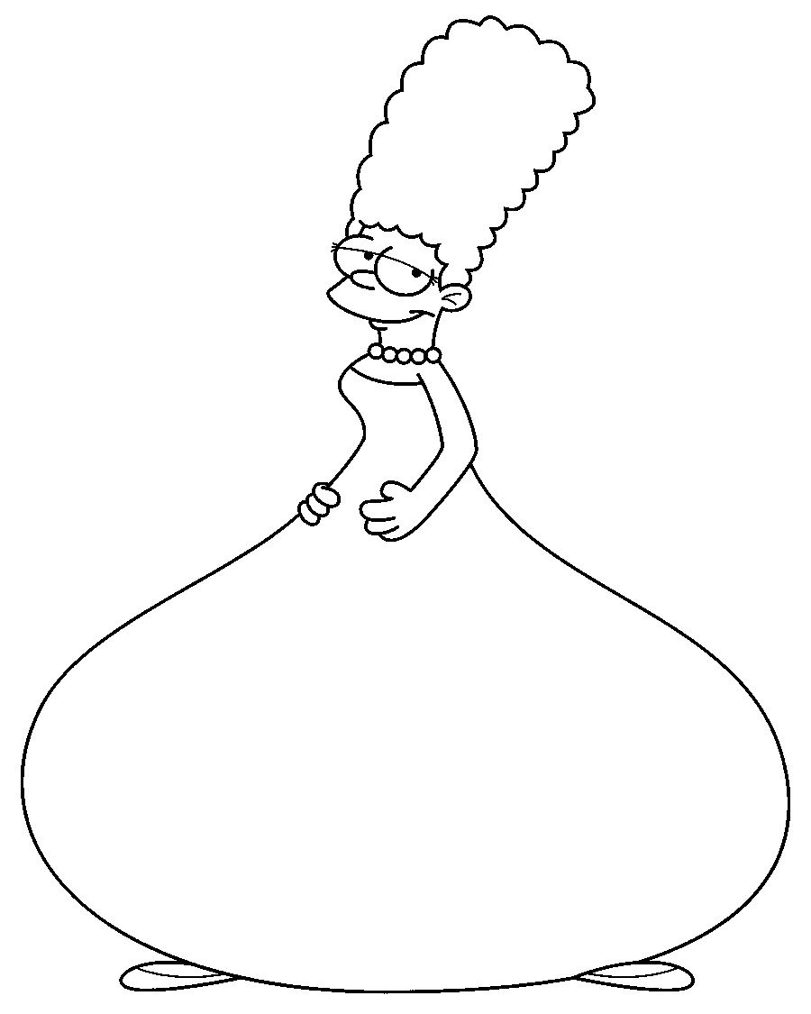 900x1125 Marge Simpson Great Outfit Simpsons Coloring Pages