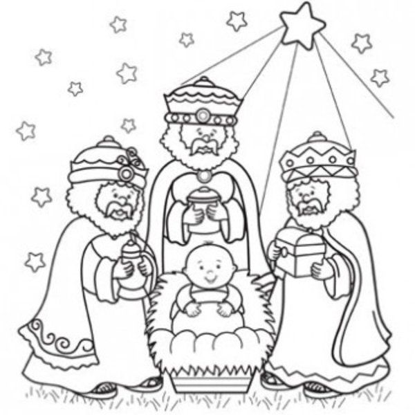 600x600 Wisemen Craft Three Wise Men Coloring Page Children's Crafts