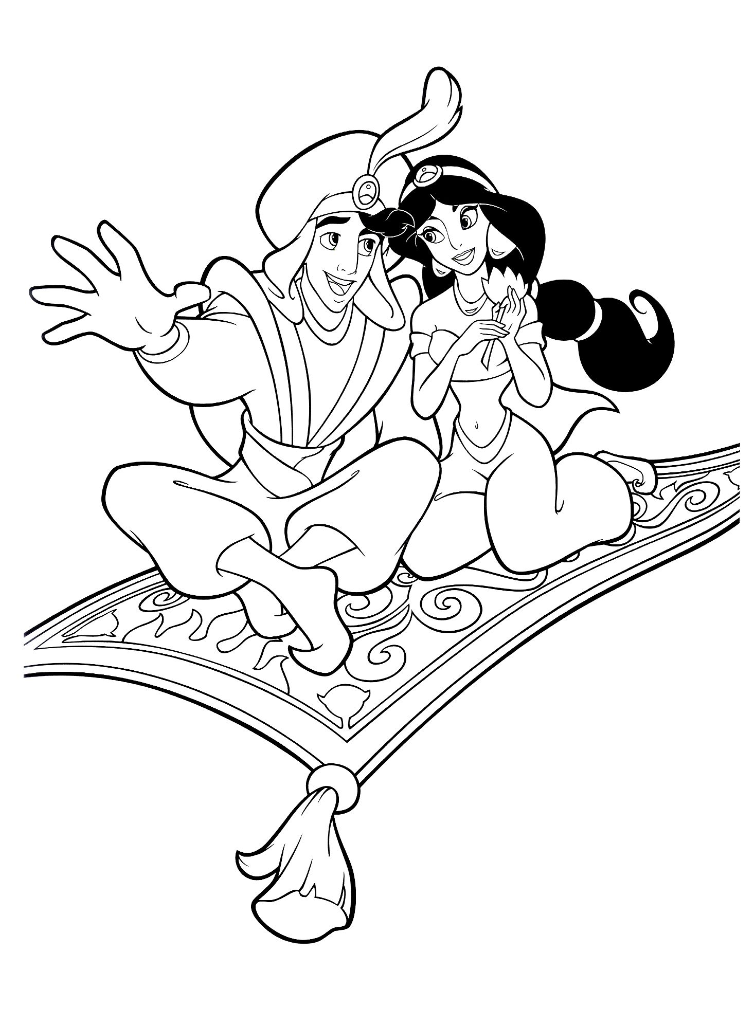 1464x2000 Aladdin Magic Carpet Coloring