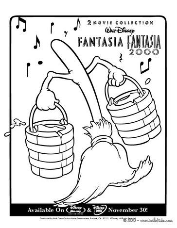 364x470 Fantasia Magic Broom Coloring Page