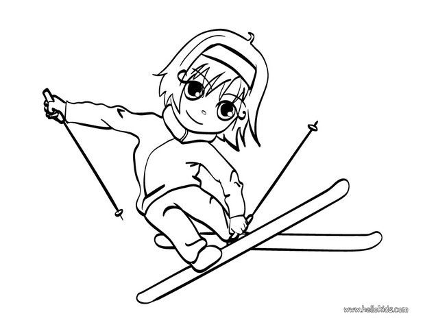620x480 Skiing Girl Coloring Page You Will Find Your Favorite Coloring