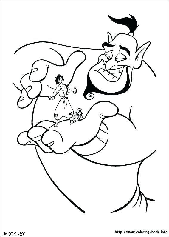 567x794 Genie Lamp Colouring Page And Jasmine Coloring Pages Book Ring Is
