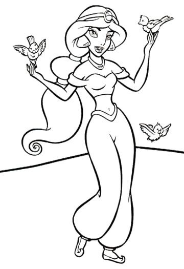 360x525 Jasmine Colouring Pages And The Magic Lamp Coloring Baby Murs