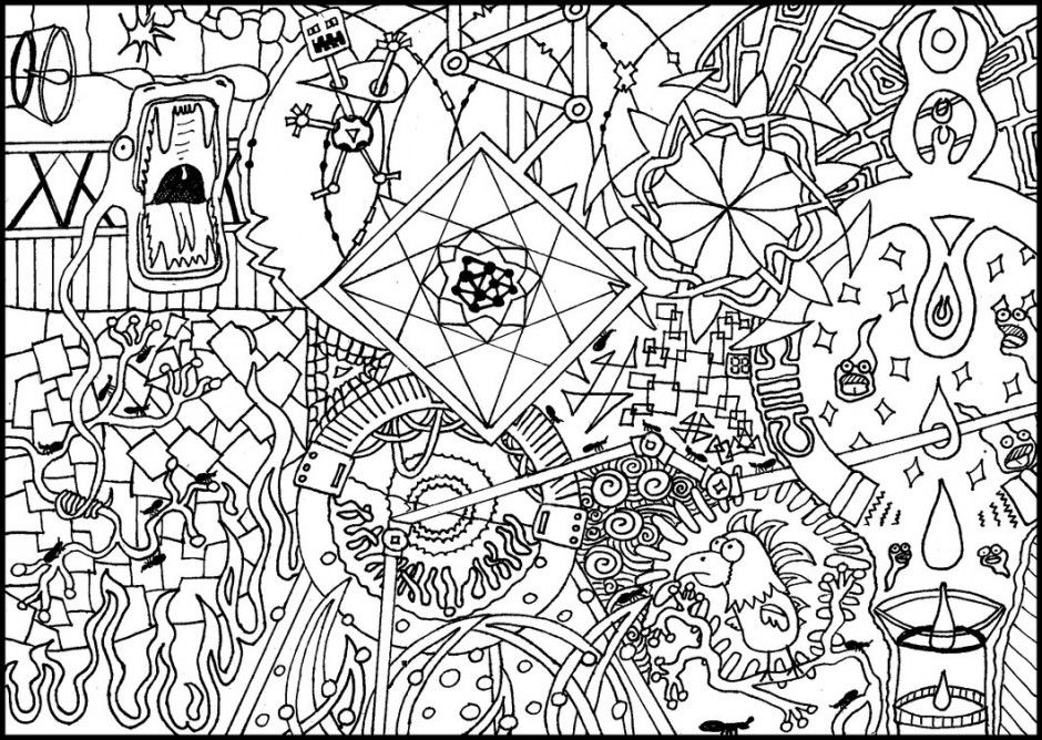 940x668 Psychedelic Coloring Pages Psychedelic Mushroom Coloring Pages