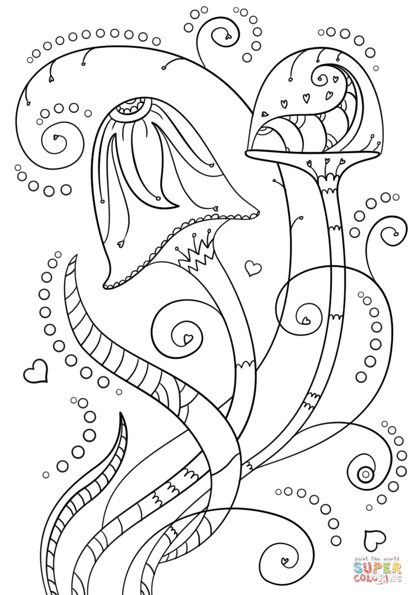 824x1186 Psychedelic Mushroom Coloring Pages