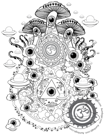 400x520 Psychedelic Mushroom Coloring Pages Magic Mushroom Colorin Alma