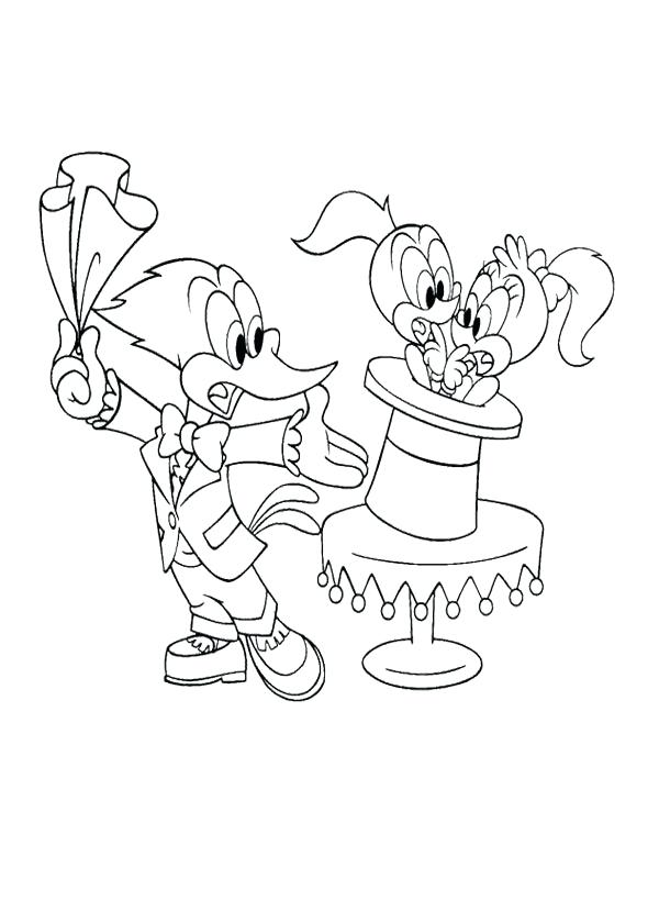 600x840 Woody Woodpecker Coloring Pages Woody Woodpecker Magician Coloring