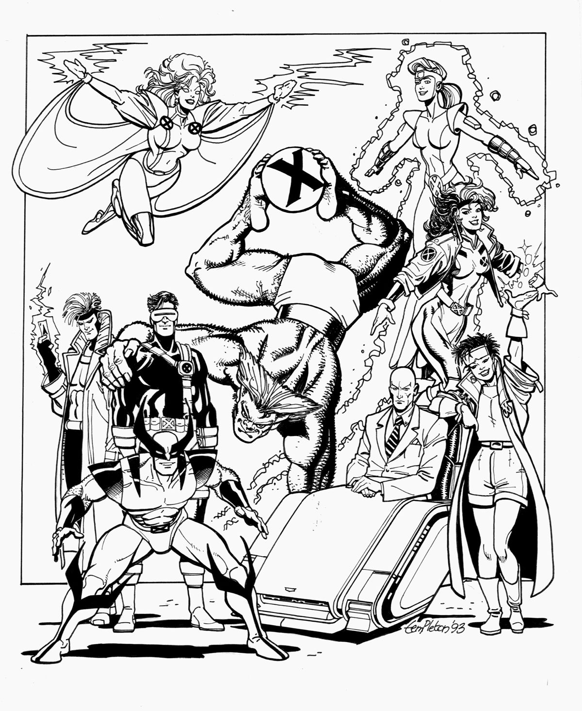 1200x1466 Free Coloring Page Adult X Men Characters