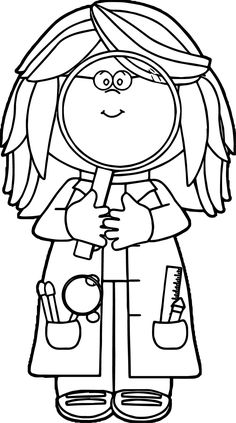 236x423 Scientist With Big Magnifying Glass Coloring Sheet For Down Time