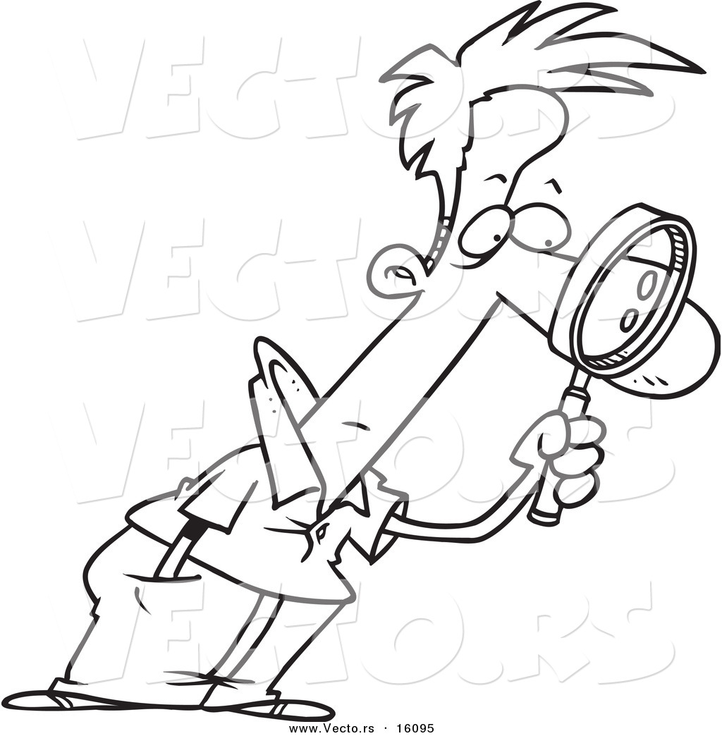 1024x1044 Vector Of Cartoon Man Leaning Forwardnd Examining