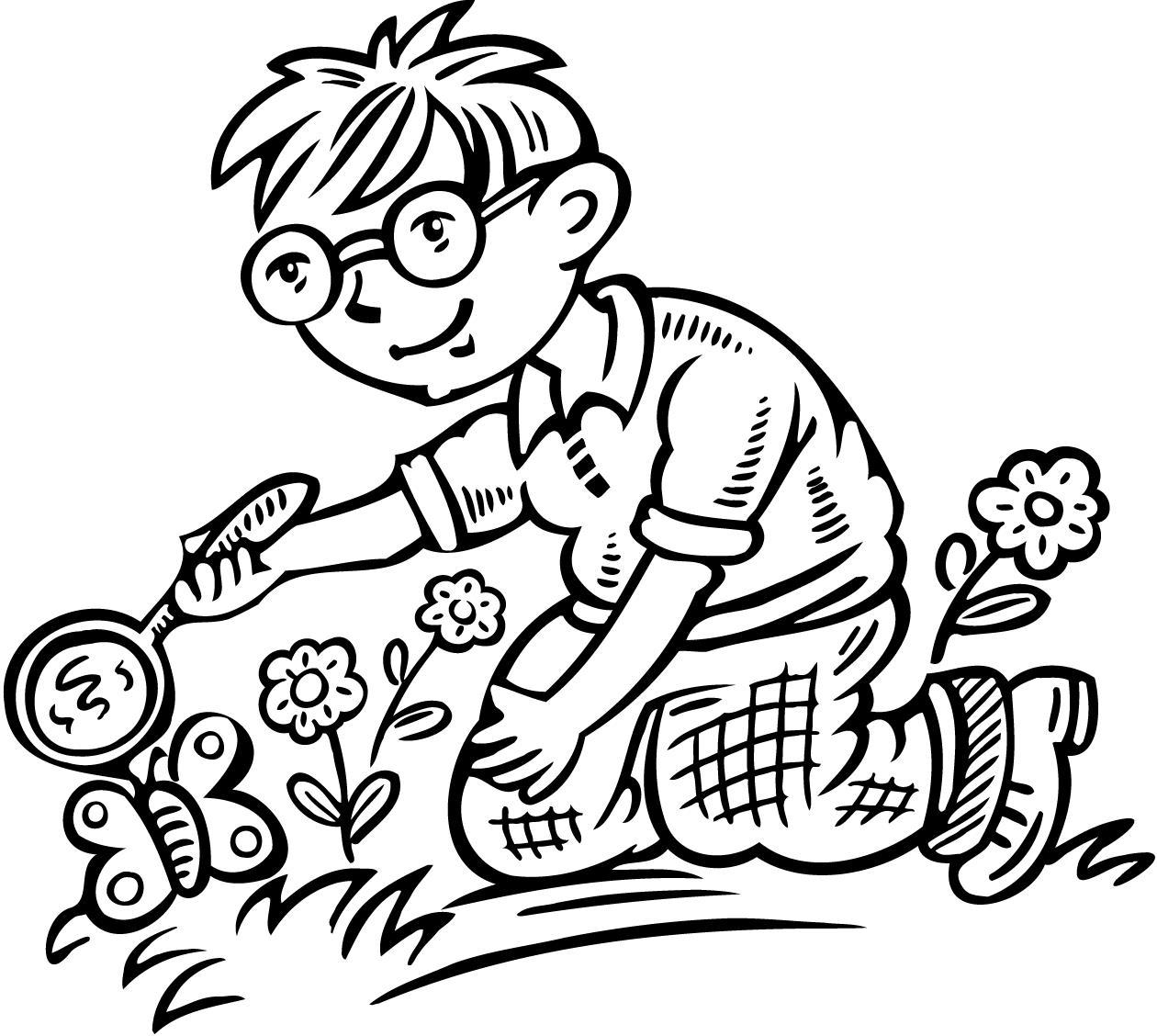 1260x1128 Colour Sheet Of A Boy Looking