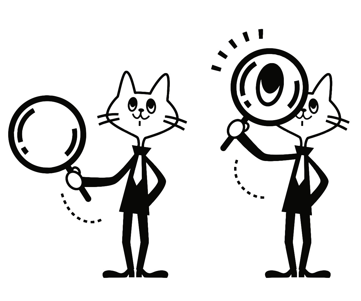 1235x1030 Business Cat Searching For Something With A Magnifying Glass