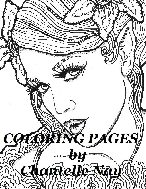 510x660 Magnolia Coloring Page Woman Face Adult Coloring Picture