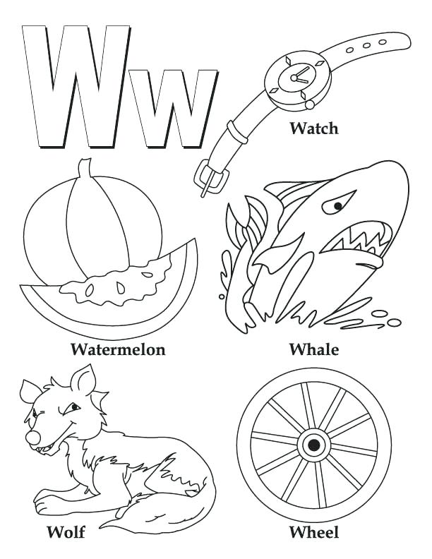 612x792 Letter W Coloring Page Floral Alphabet Letter W Coloring Pages