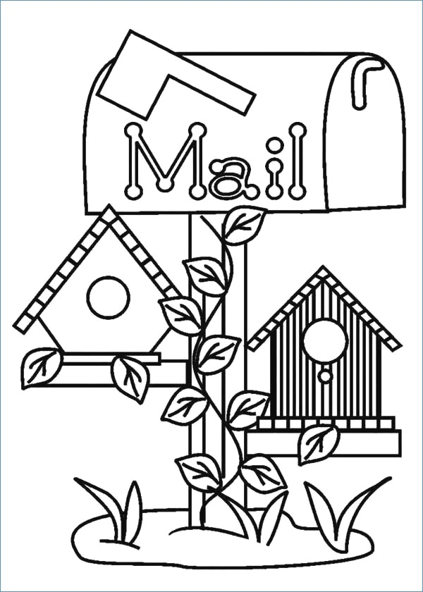 600x840 Hello Kitty Reading Mail Coloring Page