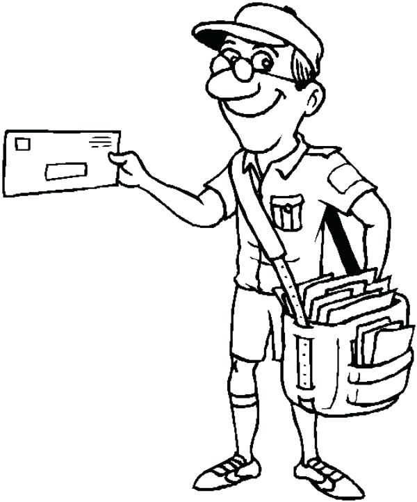 600x722 Mail Delivery Truck Coloring Pages Deliver