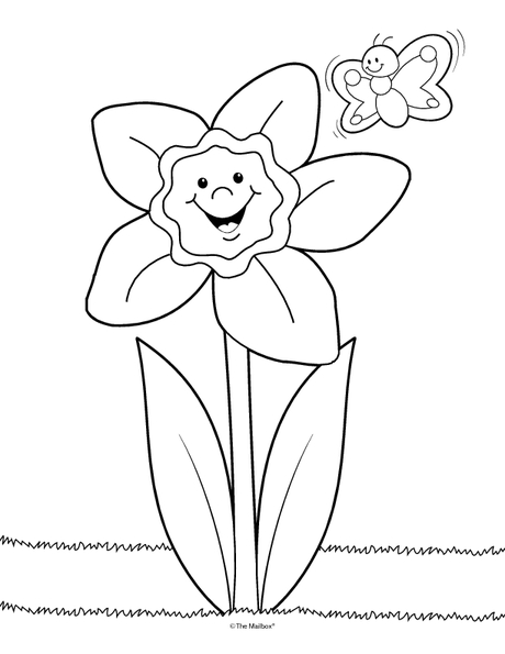 460x595 Daffodil Coloring Page Perfect For Little Ones Couldlso Be