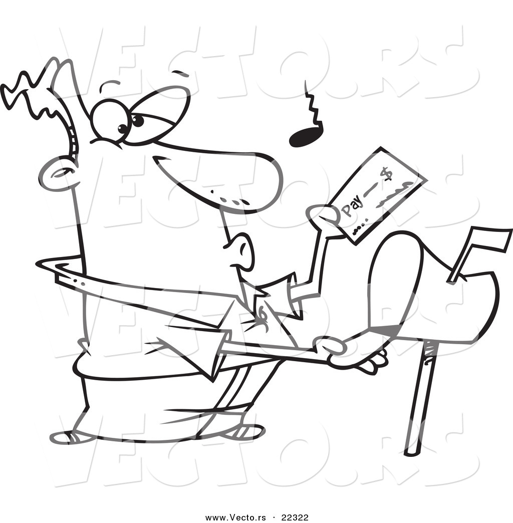 1024x1044 Vector Of A Cartoon Man Checking His Mail