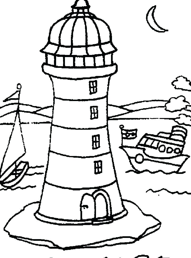 800x1080 Coloring Pages Lighthouse Coloring Pages Page With In The Night