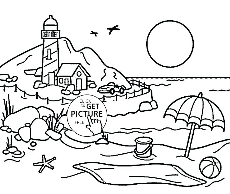 736x620 Lighthouse Coloring Pages Beach Coloring Page Landscapes Beach