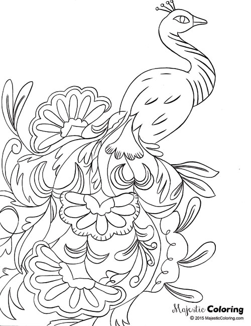 500x647 Free Adult Coloring Page Fancy Bird