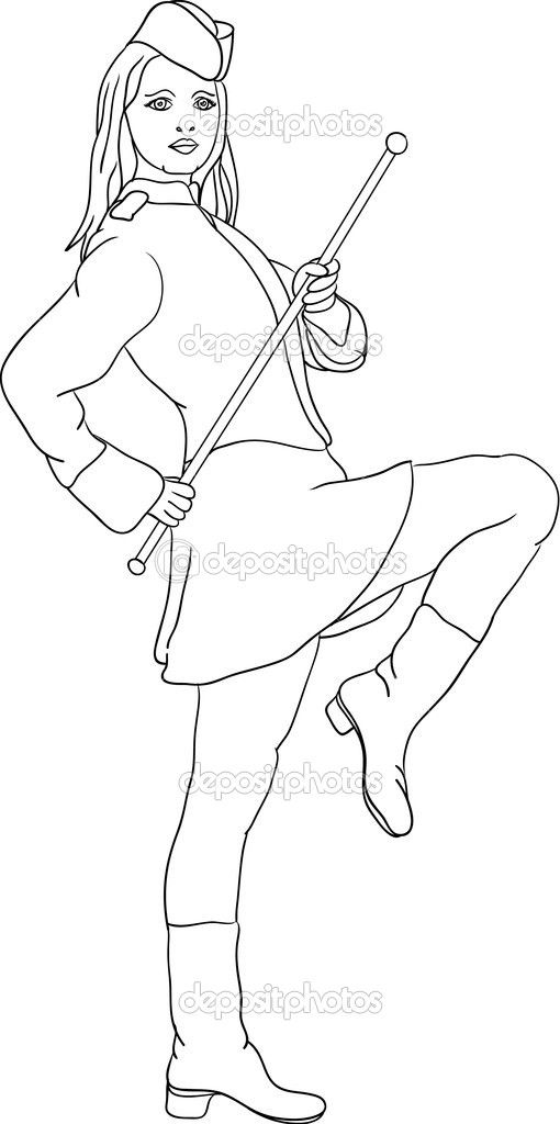 510x1024 Coloring Baton Majorettes Page Majorettes Colouring Pages