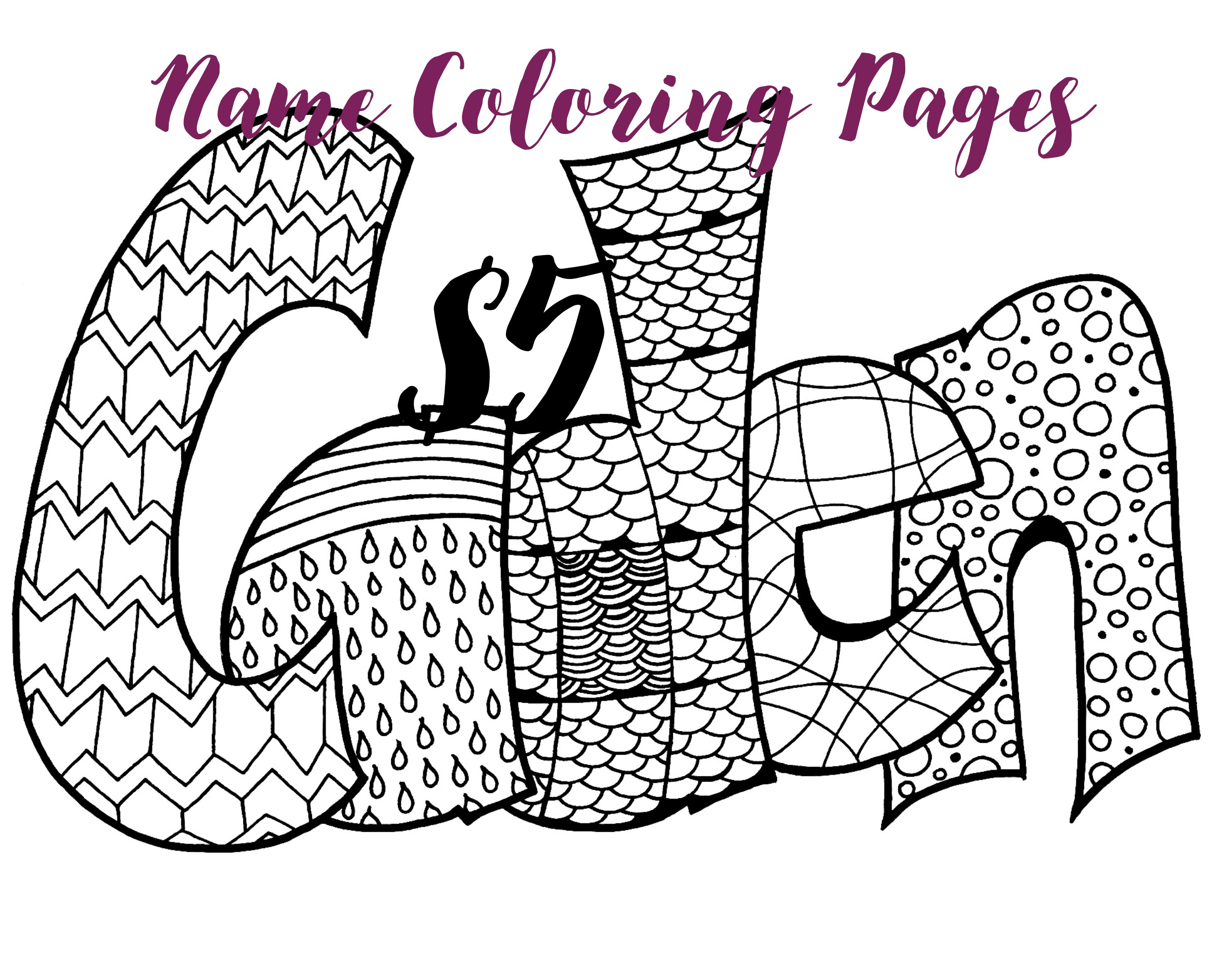 3000x2400 Make Your Own Name Coloring Pages That Say Names Free Draw