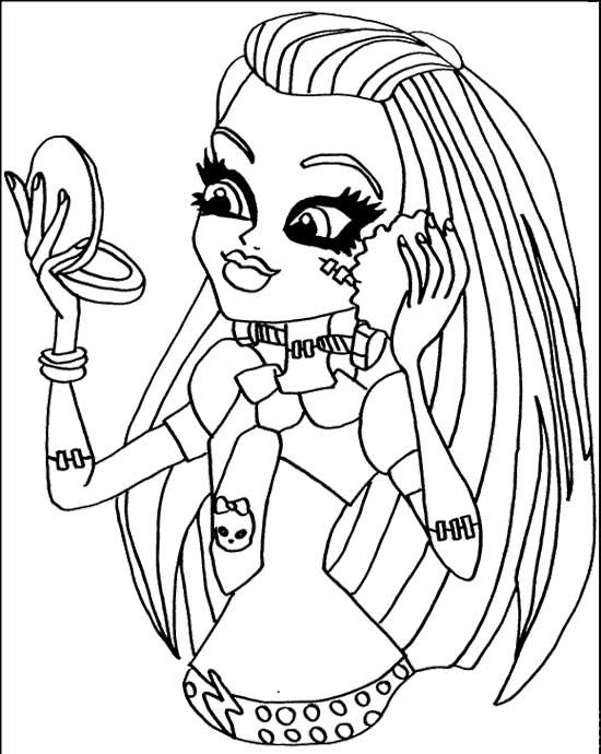 550x690 Frankie Stein Make Up Coloring Page Coloring Pages