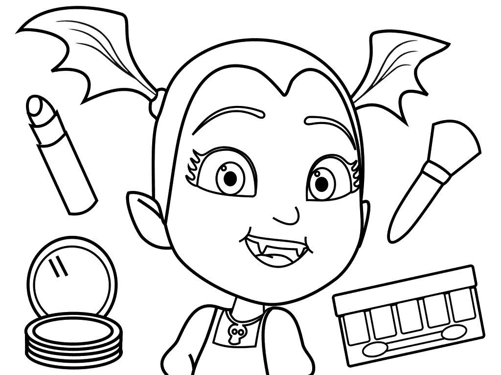1024x768 Vampirina Makeup Coloring Page