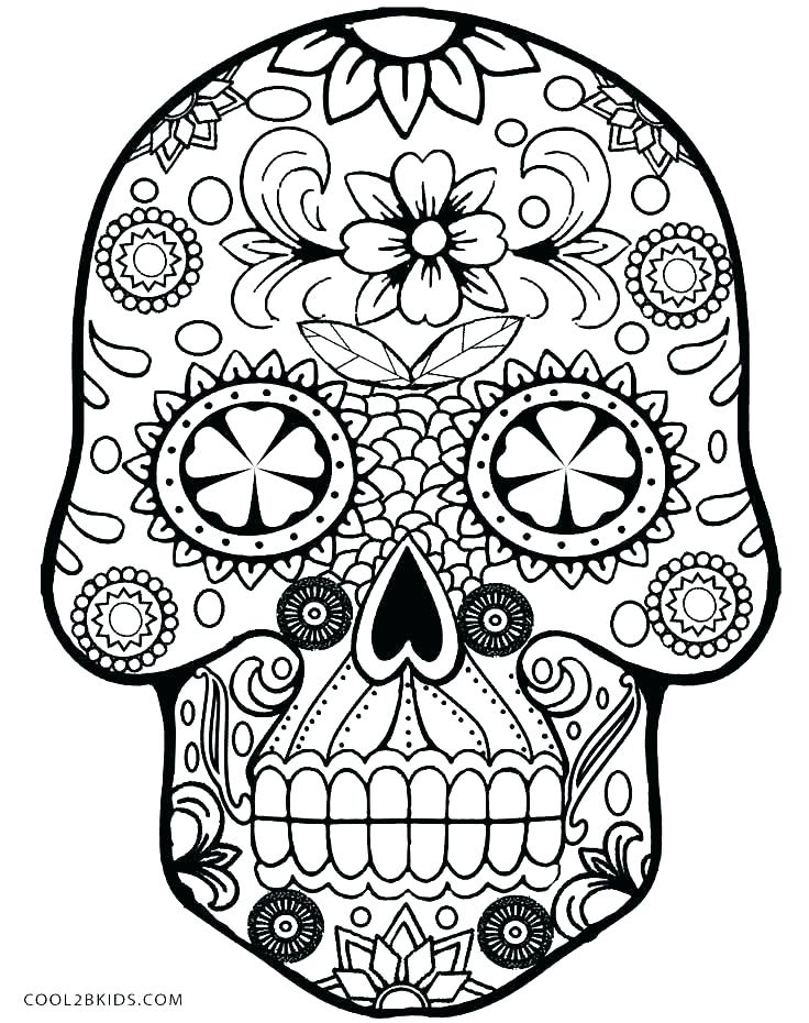 736x930 Marvellous Printable Sugar Skull Coloring Pages Makeup Coloring