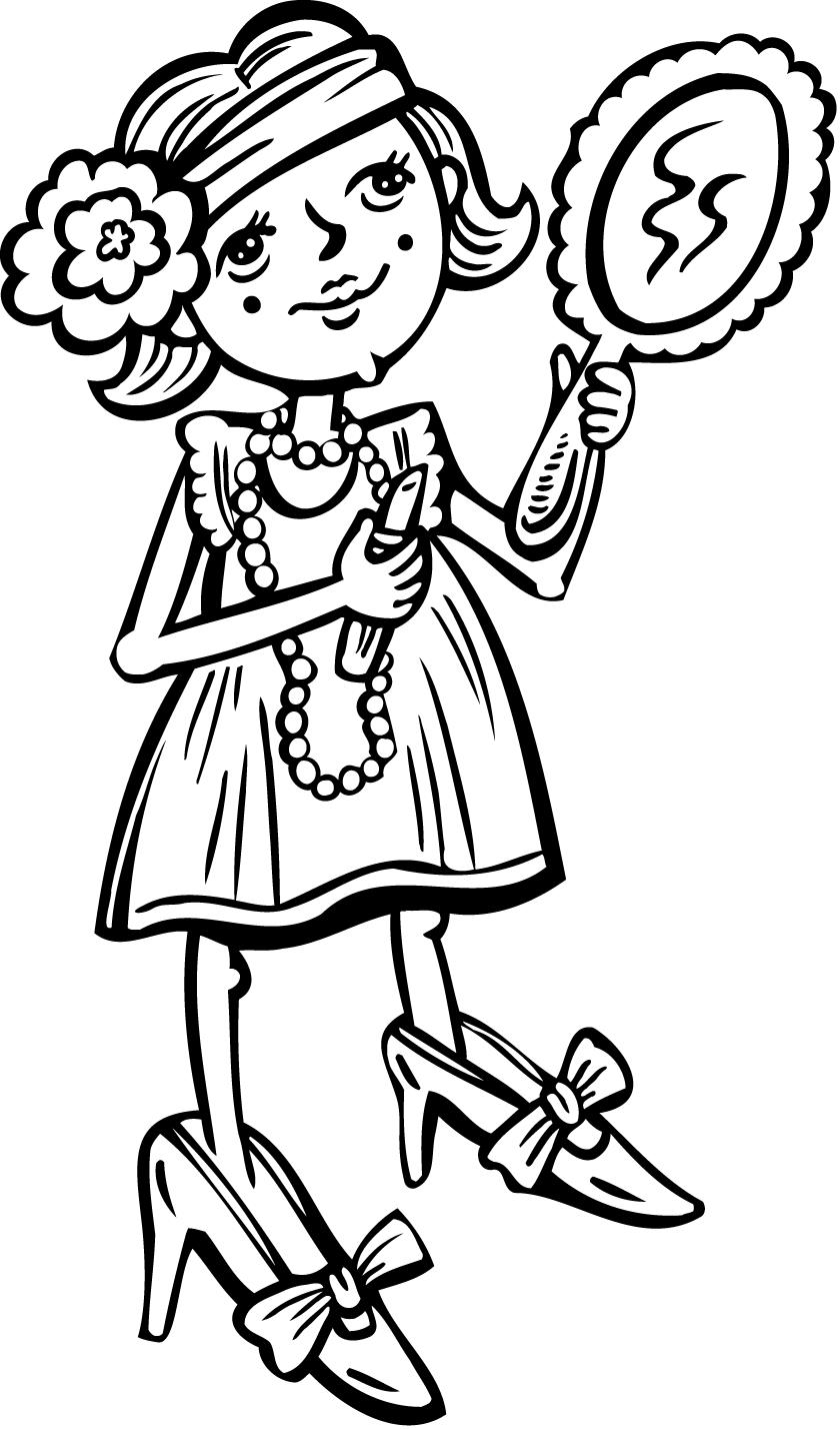 840x1428 Printable Coloring Pages Of A Young Girl Putting Makeup
