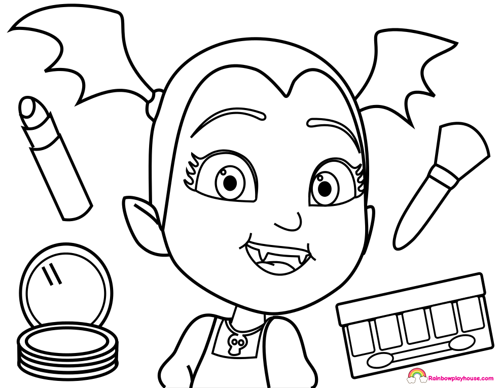 990x765 Vampirina Makeup Printable Coloring Page
