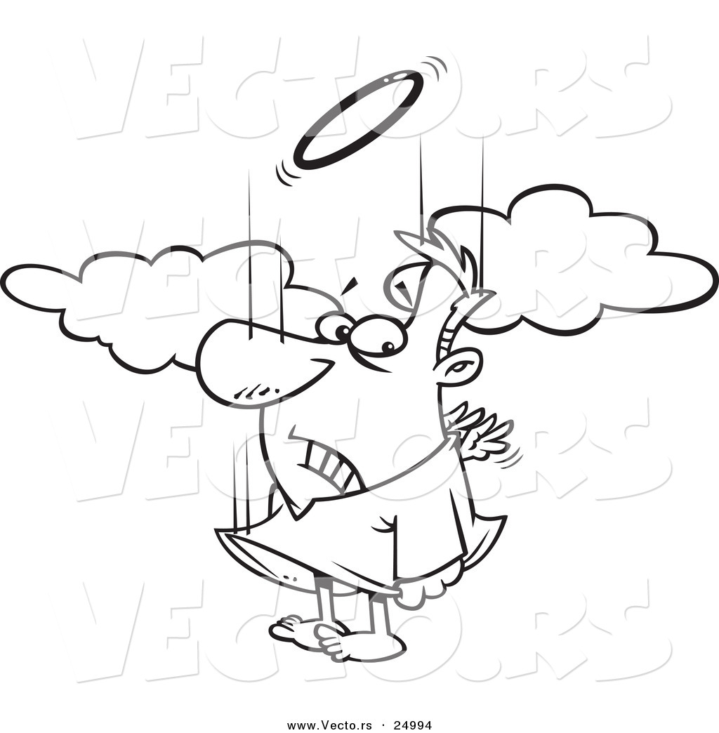 1024x1044 Vector Of A Cartoon Falling Male Angel Trying To Flap His Tiny