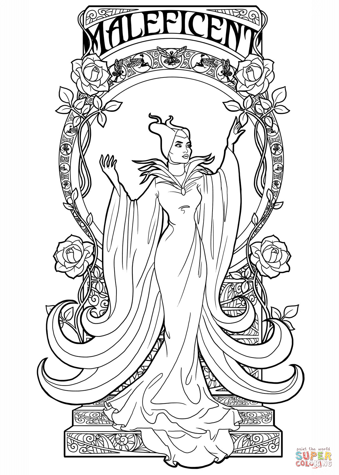 1080x1514 Maleficent Coloring Pages
