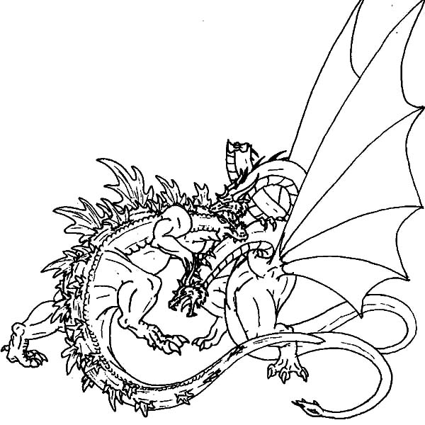 600x600 Great Fight Of Godzilla And Dragon Coloring Pages Color Luna