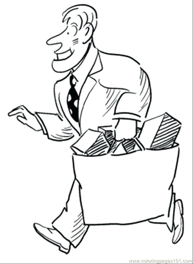 650x888 Shopping Coloring Pages Man Runs From Shopping Mall Coloring Page