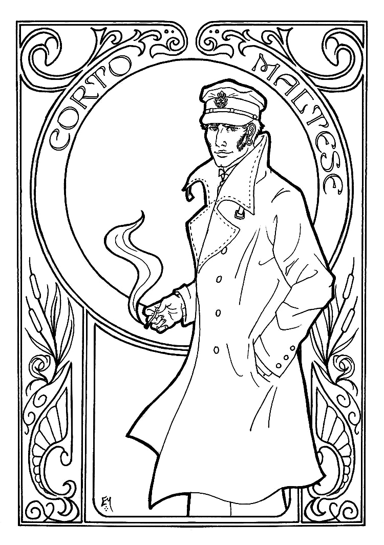 750x1064 Corto Maltese Art Nouveau