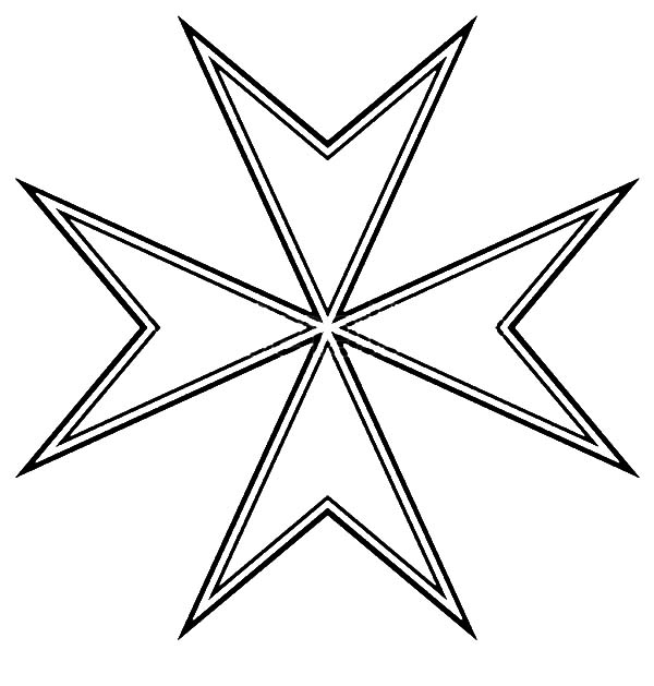 600x629 The Knight Hospitaller Maltese Cross Coloring Pages Batch Coloring