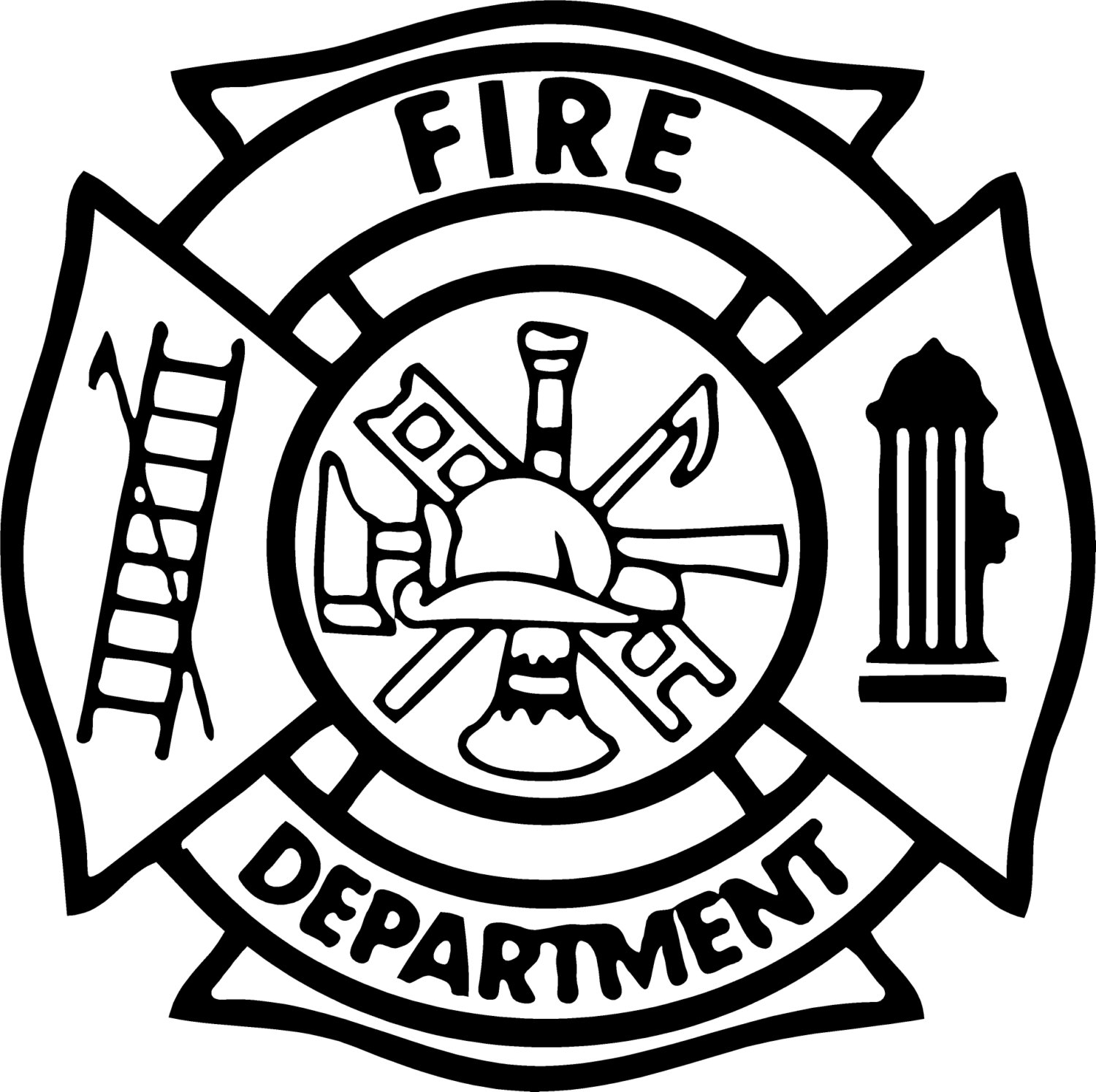Fire Department Maltese Cross Coloring Page